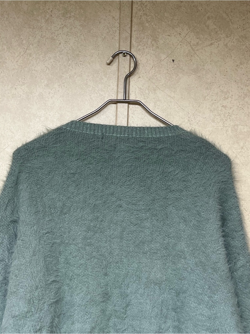 Listicle light green soft fuzzy button front cardigan sweater oversized - Picture 5 of 10
